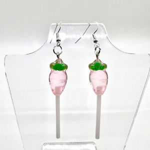Pink Carrot Lollipop Earrings - Easter Earrings - Rabbit Earrings - Sucker Earri